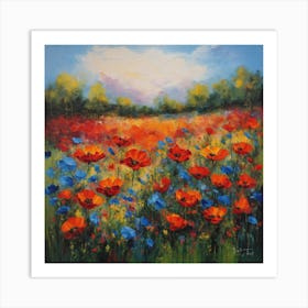 Cornflowers and poppies 2 Art Print