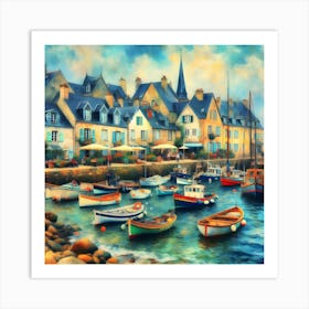 Boats In The Harbor 2 Art Print