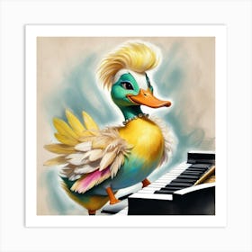 Ducky Piano Art Print