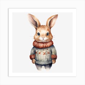 Rabbit In Sweater Art Print