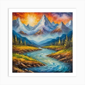 sunrise  mountain Art Print