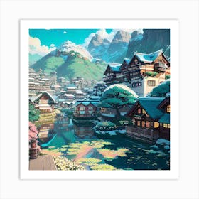 Asian Village Art Print