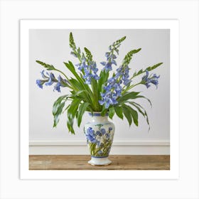 Blue Flowers In A Vase Art Print