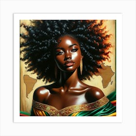 African Woman With Afro 1 Art Print