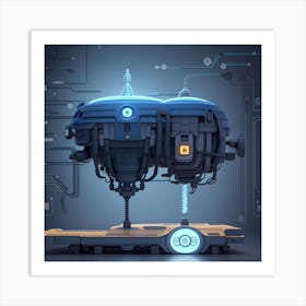 Robot On A Table Art Print