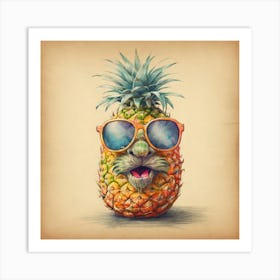 Pineapple With Sunglasses 2 Art Print