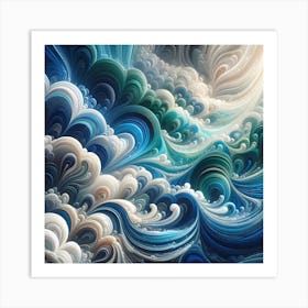 Abstract Wave Painting Art Print