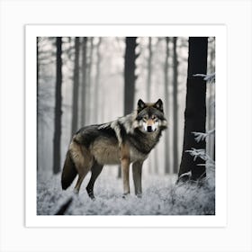 Wolf In The Forest 35 Art Print