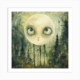 Moon In The Forest 3 Art Print