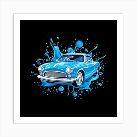 Logo Vector Car Wash Clean Soap Bubbles Water Splash Detailing Automotive Foam Service (4) Art Print