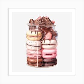 Macarons In A Jar 4 Art Print