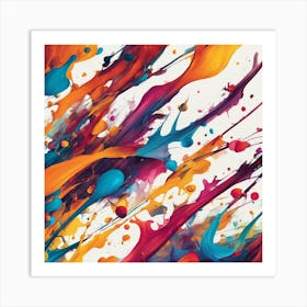 Colorful Splashes Canvas Print Art Print