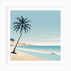 Palm Tree On The Beach 4 Art Print