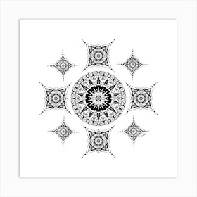 Black Mandala Art Print