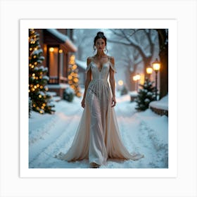 Winter Wedding Dress 2 Art Print