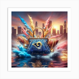 LA Rams Purse In The Sky Art Print