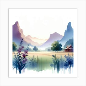 Watercolor Landscape Painting 68 Art Print