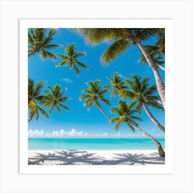 Palm Trees On The Beach 1 Art Print