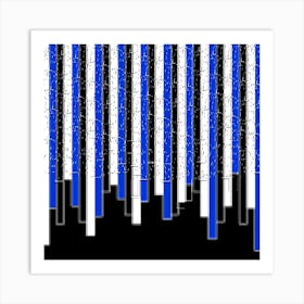 Blue Barcodes Art Print