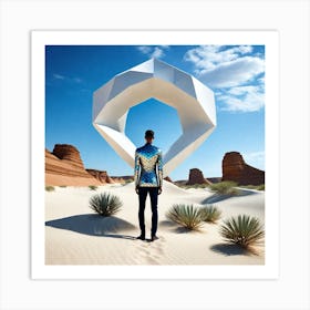 Man Standing In The Desert 42 Art Print