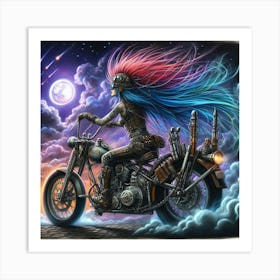 Biker Girl 1 Art Print