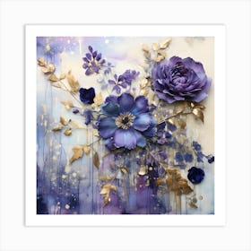 Vintage Moody Flowers 3 Art Print