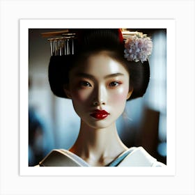 Geisha Creative Illustration Artwork 52 Art Print