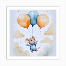 Mouse Flying In The Sky Art Print