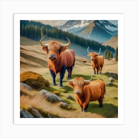 Highland Cows 2 Art Print