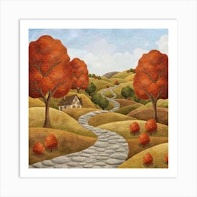 The Winding Road Home. In the middle of the meadows 3 Art Print