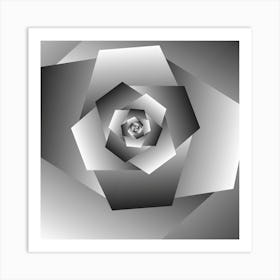 Monochrome Rose Spiral Art Print