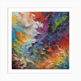 Digital Art, Rainbow Waves Art Print