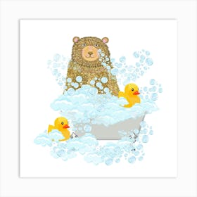 Bearen joying bath time Art Print