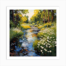 Enchanted Riverbank Retreat Art Print