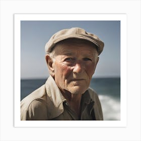 Old Man On The Beach Art Print