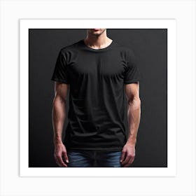 Man In Black T-Shirt Art Print