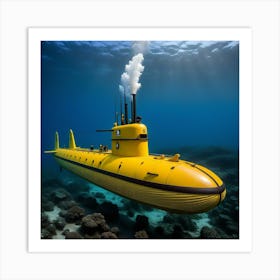 Submarino Amarillo Sumergido Art Print