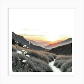 Sunset In The Mountains 49 Art Print