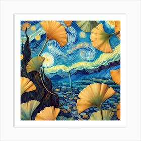 Tropical leaves of ginkgo biloba 9 Art Print