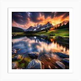 Sunset In The Mountains 103 Art Print