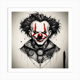 Clown Drawing Art Print