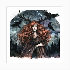 Witchy Woman | Crows 4 Art Print