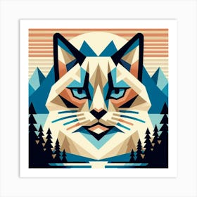 Bramble Low Poly Cat Art Print