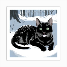 Emerald Eyes in a Frosted Realm Art Print