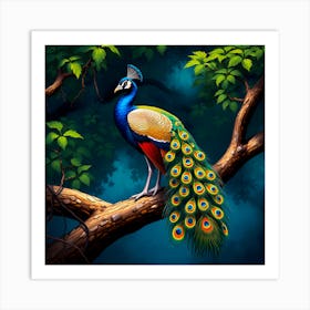 Peacock In The Forest *1* Art Print