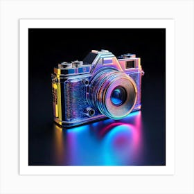 Firefly Futuristic Iridescent Camera With Vibrant Reflections 47602 Art Print