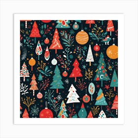 Christmas Tree Pattern 3 Art Print