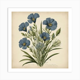 Blue Flowers 2 Art Print