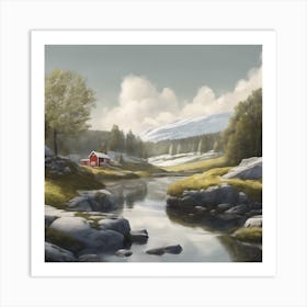 Fjord Landscape Art Print