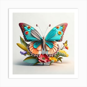 3d Butterfly Art Print